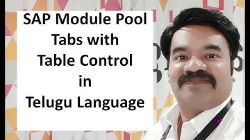 SAP Module Pool Tabs In Telugu Language