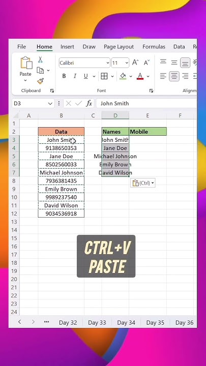# DATA COPY & PASTE (ORGANIZE DATA) - YouTube