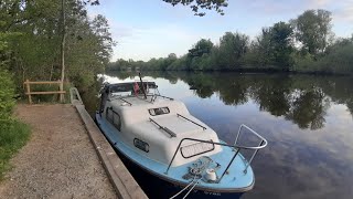 Smokey engine and low bridges on the Norfolk broads in a Freeman 22