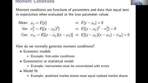Week 8: Generalized Method of Moments | Video 1: Method of Moments Overview