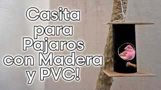 Como Hacer una Fácil CASITA PARA PAJAROS CON MADERA Y TUBOS DE PVC 🦜🐦🐤