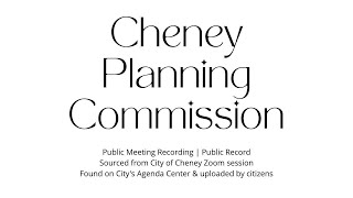 Cheney Planning Commission - April 8, 2024