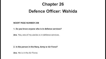 Class 4,EVS, chapter 26 Defence officer: Wahida question answer explanation in Hindi