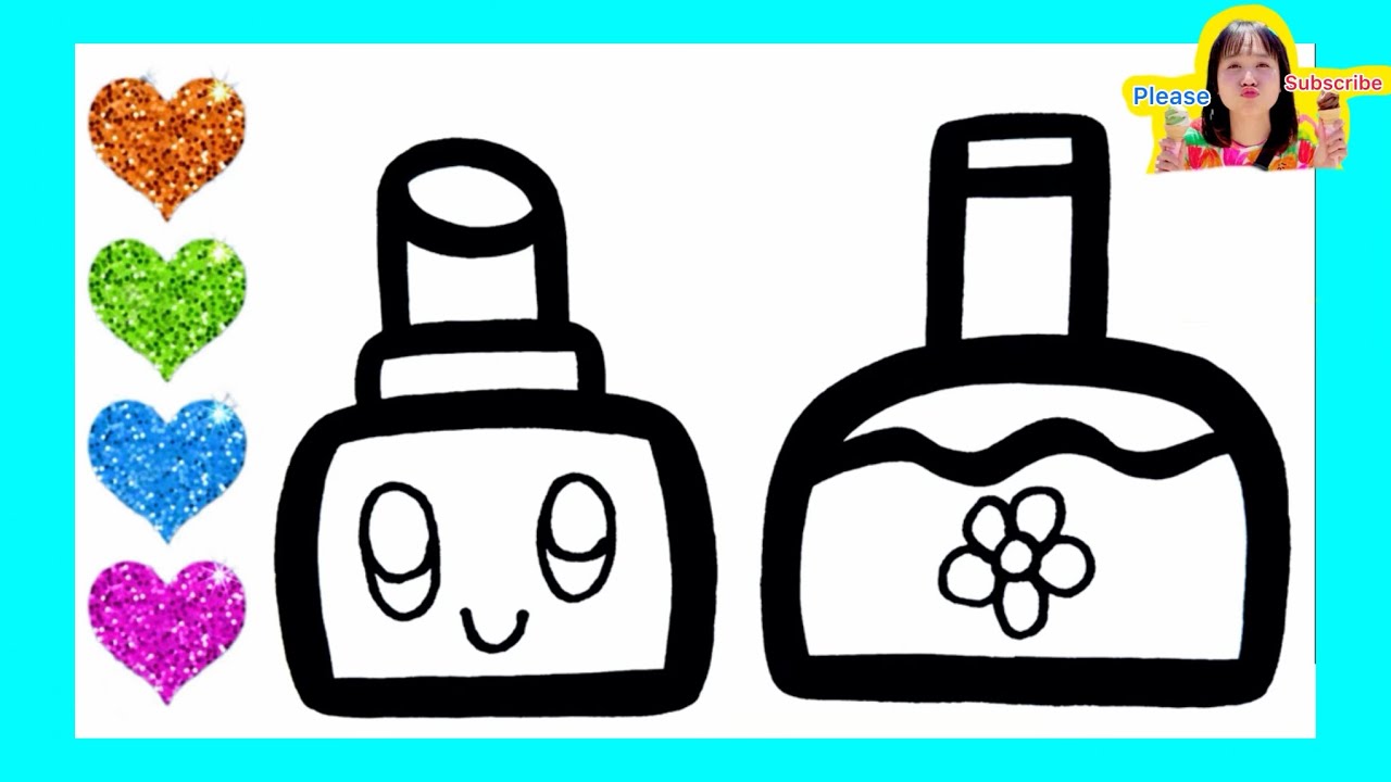 How to draw Lipstick and perfume bottle for children || Lipstick ...