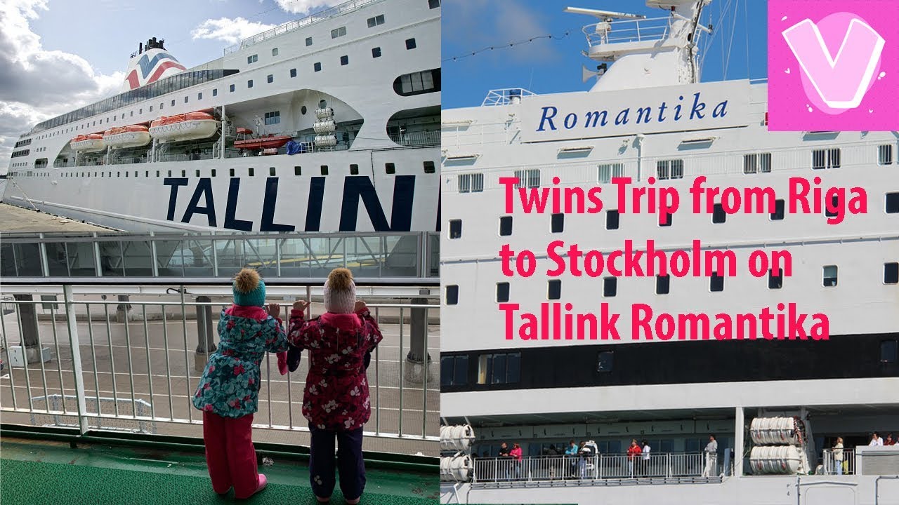 Twins Vika and Nika ferry trip on Tallink Romantika from Riga to Stockholm