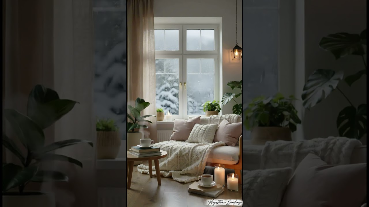 Winter Sanctuary | Snowfall, Crackling Fire & 528Hz Healing Ambience  