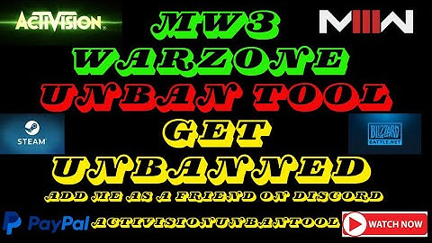 mw3 warzone unban tool remove permanent ban / shadow ban activision battlenet steam & console