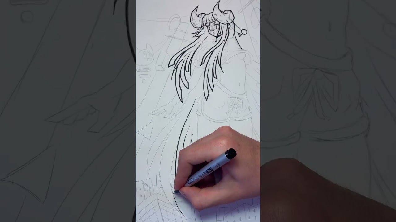 “Invasion” lineart process 