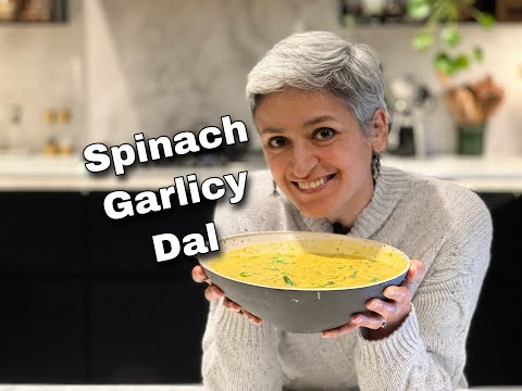 DELICIOUS SPINACH GARLICKY DAL  Vegan and healthy meal  Food with Chetna