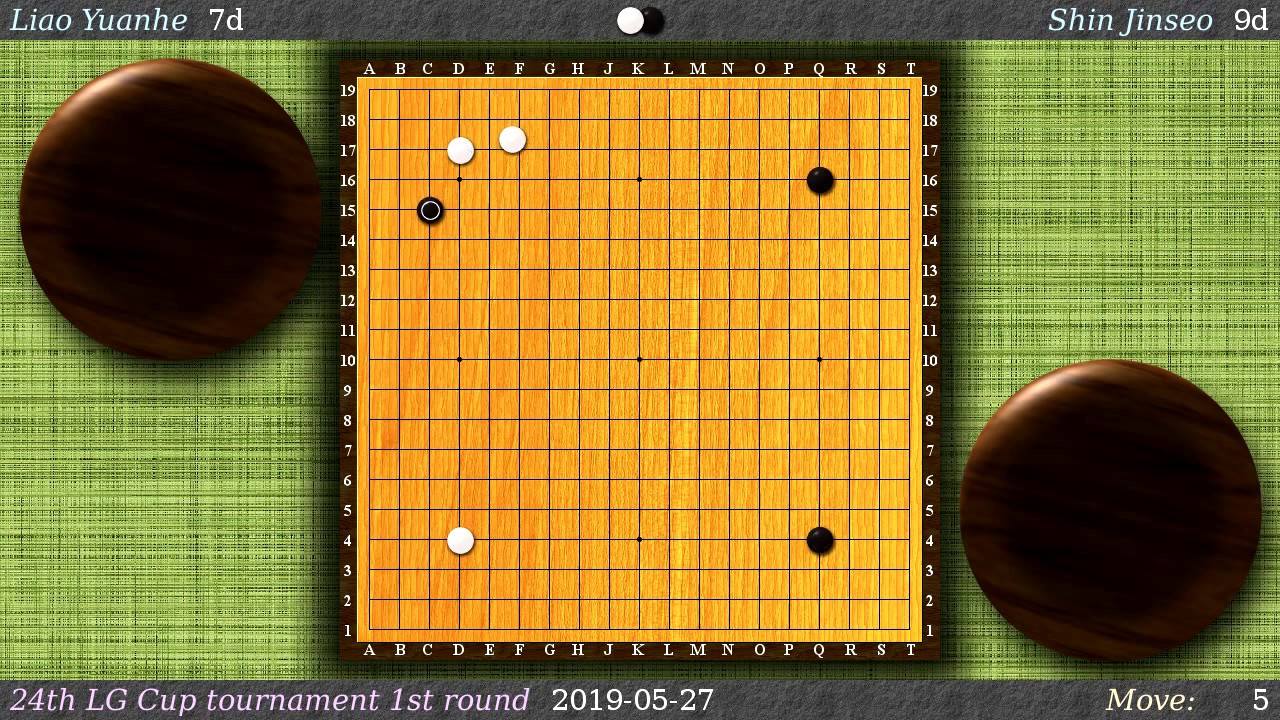 Liao Yuanhe (white) vs Shin Jinseo 신진서 (black)