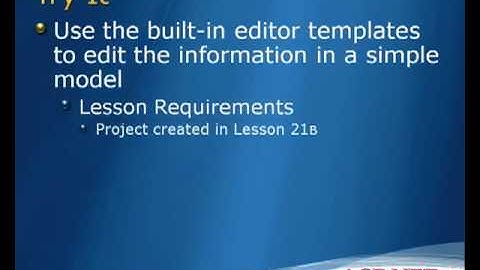 Lesson 22B - Editor Templates in MVC
