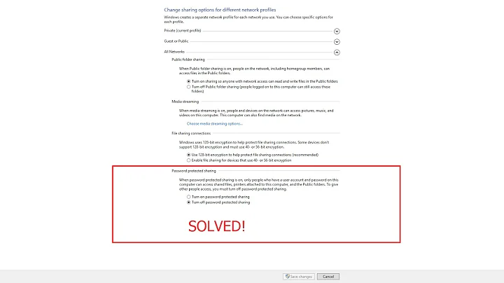 Can't turn off Password Protected Sharing on Windows 10 | SOLVED in 50'