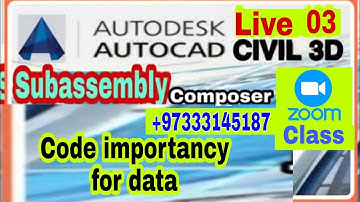 Live Zoom Class 03 #LandSurveyor #CiviL3D #Subassembly Composer | Create & Use  of Code #Urdu Hindi