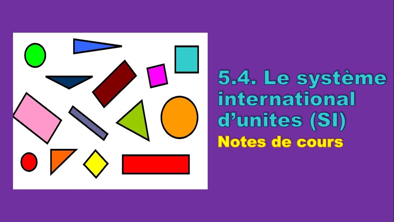 5.4. Le système international d'unités (SI) - YouTube
