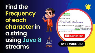 Find the frequency of each Character in a String | Java 8