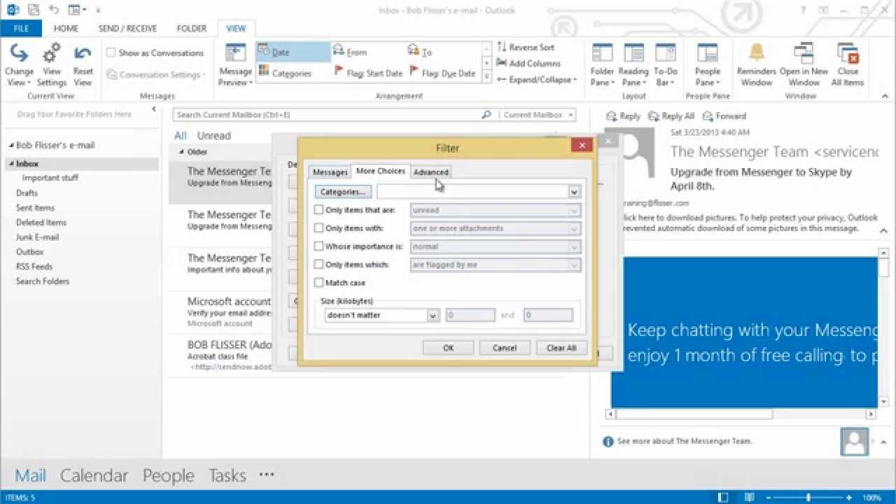 How to organize Outlook email using folders and rules