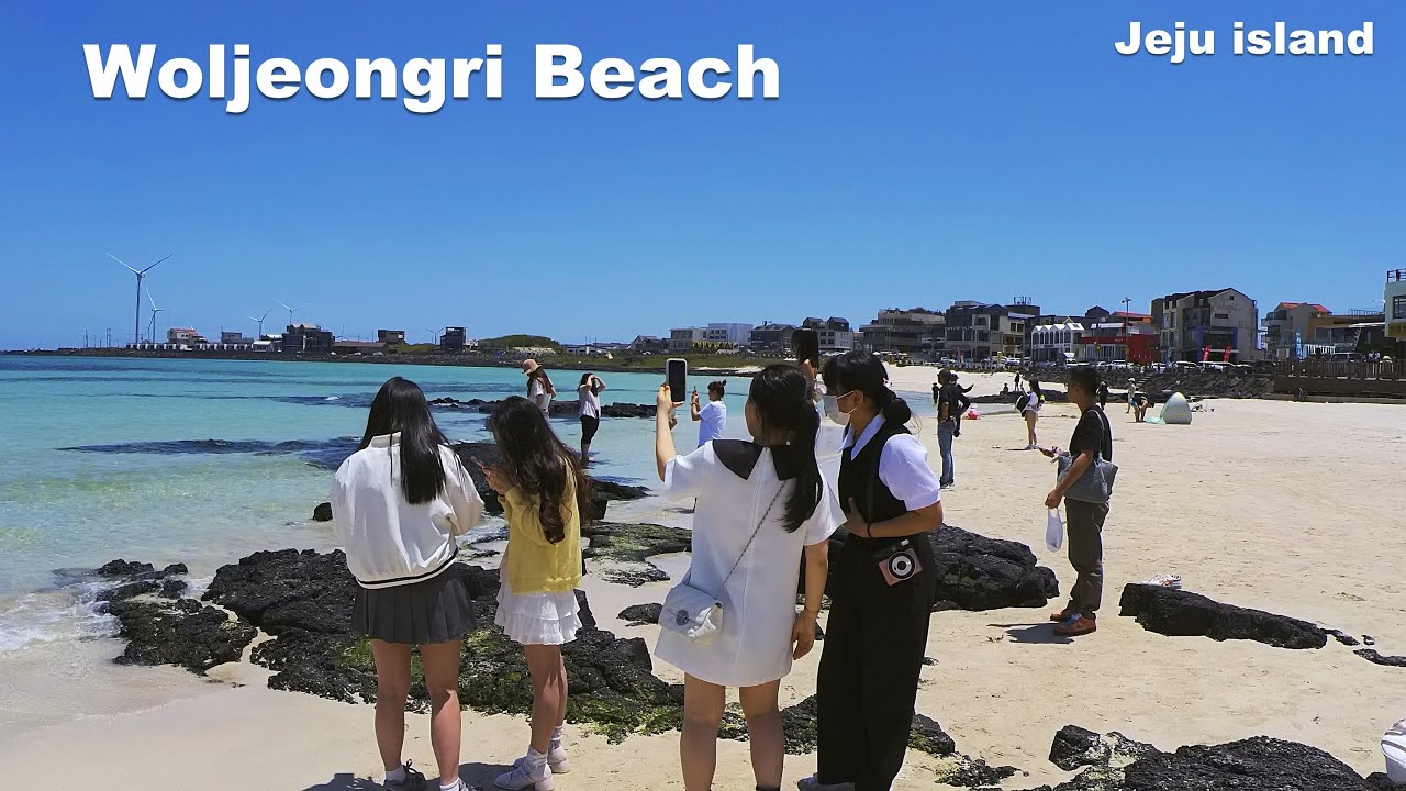 Woljeongri Beach in Jeju Island | Summer Beach Beautiful Beach in Korea | South Korea Travel・4K HDR