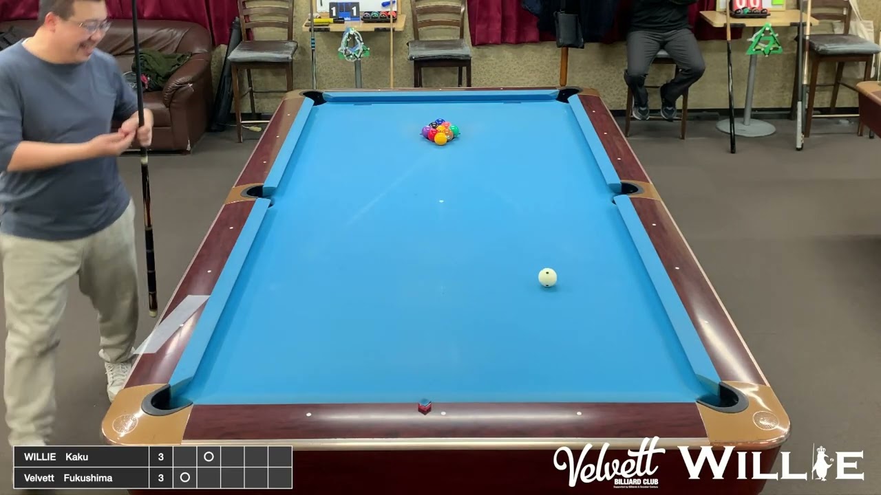 【 ビリヤード 】ベルベット＆ウィリー交流戦 カクさん（W）VS 福島さん（V）2026/2/27 -  Season2