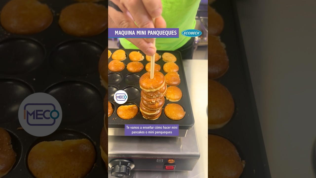 M&aacute;quina para hacer Mini Panqueques marca Ecobeck. Es muy r&aacute;pido y muy sencillo