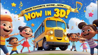 Wheels on the Bus | 3D Animated Nursery Rhyme for Kids | Fun Cartoon Songs for Kids