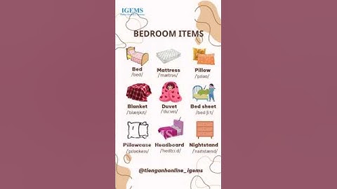 Từ vựng Tiếng Anh về đồ dùng trong phòng ngủ #igems #learnenglish #vocabulary #bedroomitems