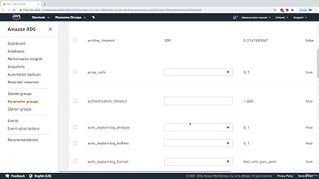 AWS RDS Parameter Groups