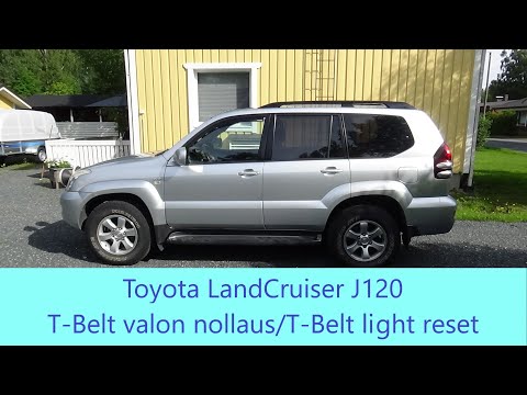 Toyota LandCruiser J120 - T-Belt valon nollaus / T-Belt light reset