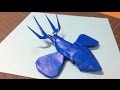 折りヅルを変形させて作るカイオーガ！ ポケモン オメガルビーアルファサファイア 折り紙 作り方 How to make Origami Pokemon Kyogre 종이접기