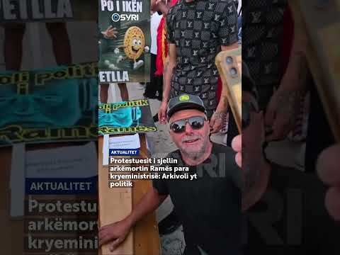 Protestuesit i sjellin arkëmortin Ramës para kryeministrisë: Arkivoli yt politik - SHORTS