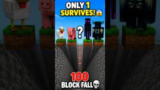 Which Mob Survives a 100 Block Fall? 😱 Minecraft Logic #minecraft