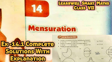 Learnwell smart Maths Class 7 Unit 14 Ex 14.1 Solutions|Class 7 learnwell maths Ex 14.1 Solution Pdf