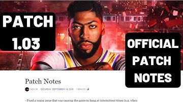 NBA 2K20 PATCH 1.03 OFFICIAL PATCH NOTES| Not Getting My Points and Badge | MyPlayer name missing|