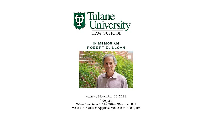 Professor Robert Sloan Memorial: A Celebration of ...