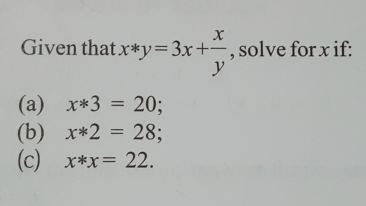 Maths: Binary Operation Solution to Problem - YouTube