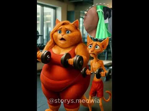 From Lazy to Fit: AI Cat Couple 🐱💪 #shortsfeed