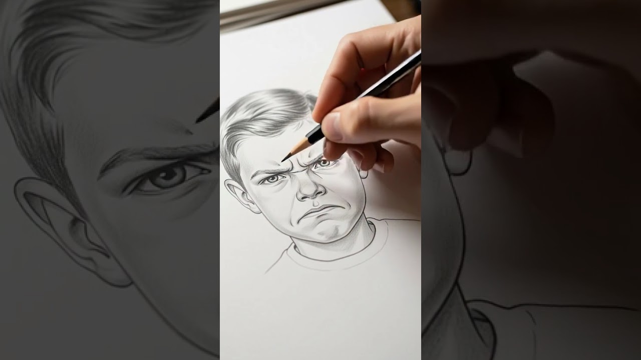 "Drawing Life into Life: A Boy's Portrait Comes Alive"