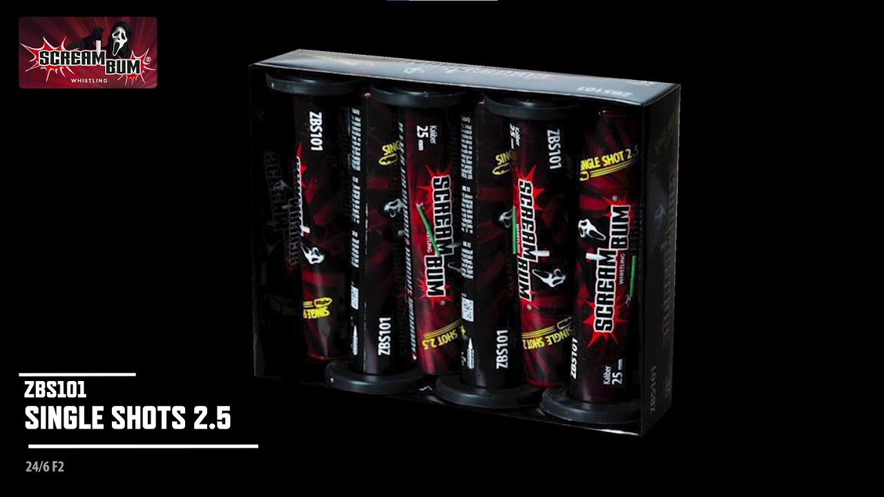 Single Shots 2.5 ScreamBum Whistling 6pcs 25mm ZBS101