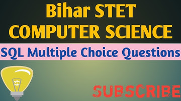 Bihar STET Data Base SQL Multiple Choice Question | #Bihar STET | STET2019