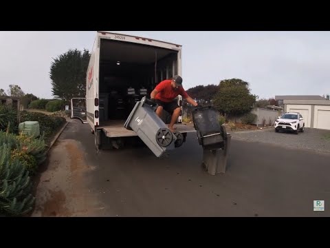 Recology Sonoma Marin Toter Garbage Cart Rollout - An Awesome Crew Replacing the Decades Old Bins!!