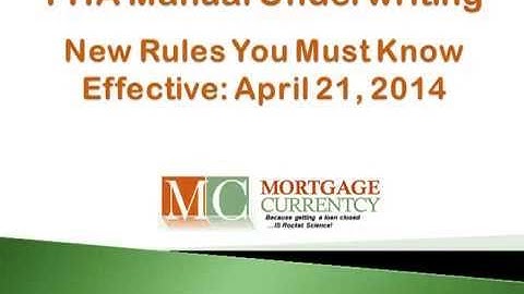 FHA New Manual Underwriting Guidelines [Class Preview]