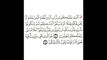 سورة غافر 23 القسم الثالث العشرون تكرار كيفي من .. هو الذي خلقكم من تراب .. إلى .. كن فيكون