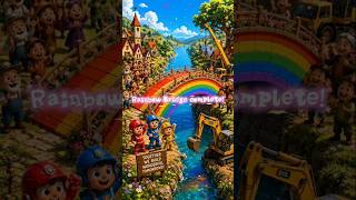 Tiny Heroes Build a Rainbow Bridge 🌈 | Mini Construction Adventure #shorts