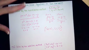 PC 7.4 Systems of Non-linear Equations in 2 Variables