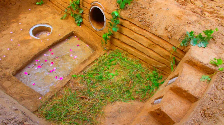 How to Build Private Underground Temple Tunnel House With Swimming Pool Full Video - Bakhu Survival