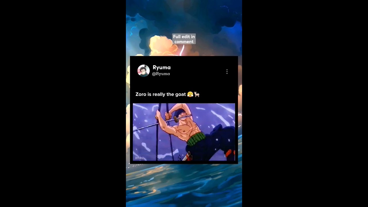 Zoro Is The Goat Onepiece Edit Shorts Anime