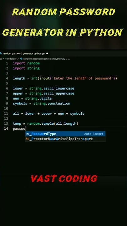 Random Password Generator in Python | Generate Random Passwords using ...