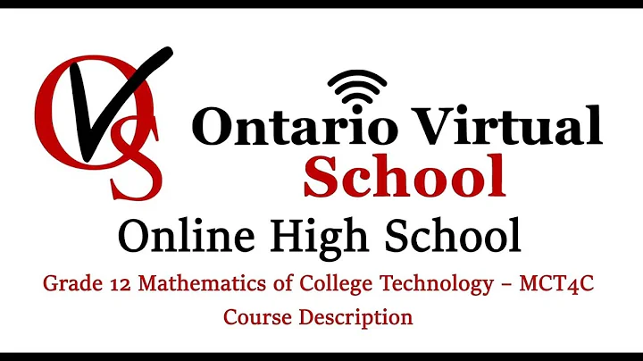 MCT4C Grade 12 Mathematics for College Technology - Course outline - Course description - OVS