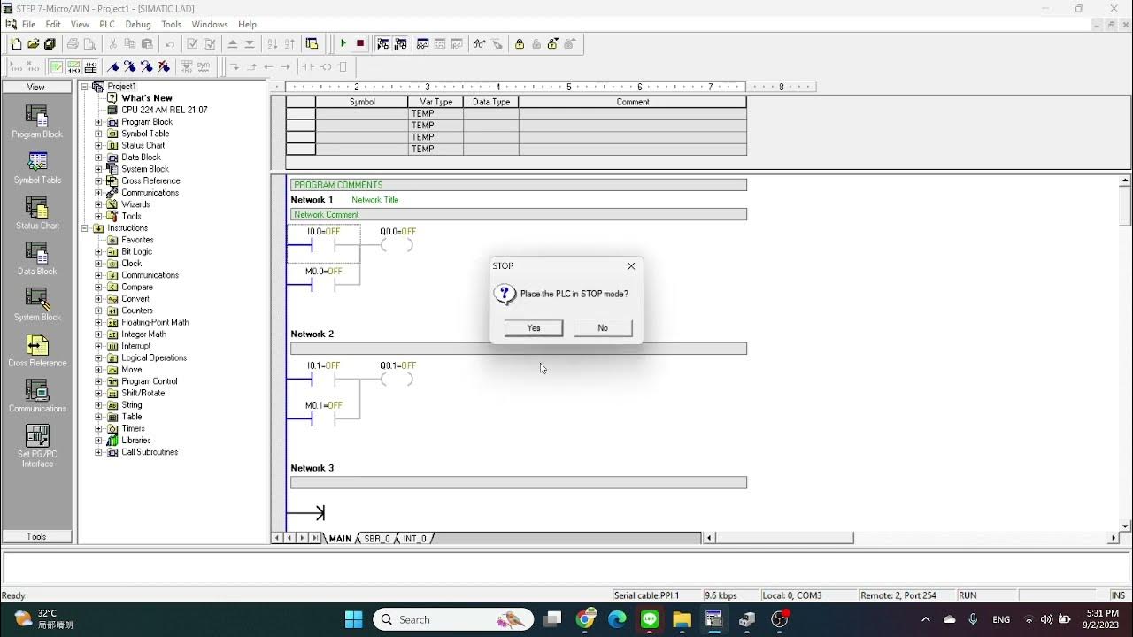 Siemens SIMATIC S7-200 PLC Program Upload โหลดโปรแกรม ผ่าน USB-PPI S7 ...