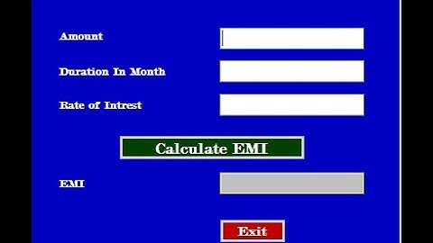 EMI Calculator in Visual Studio
