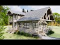 Amazing beautiful cottage house with 8x10m 26x33  tiny house 3d